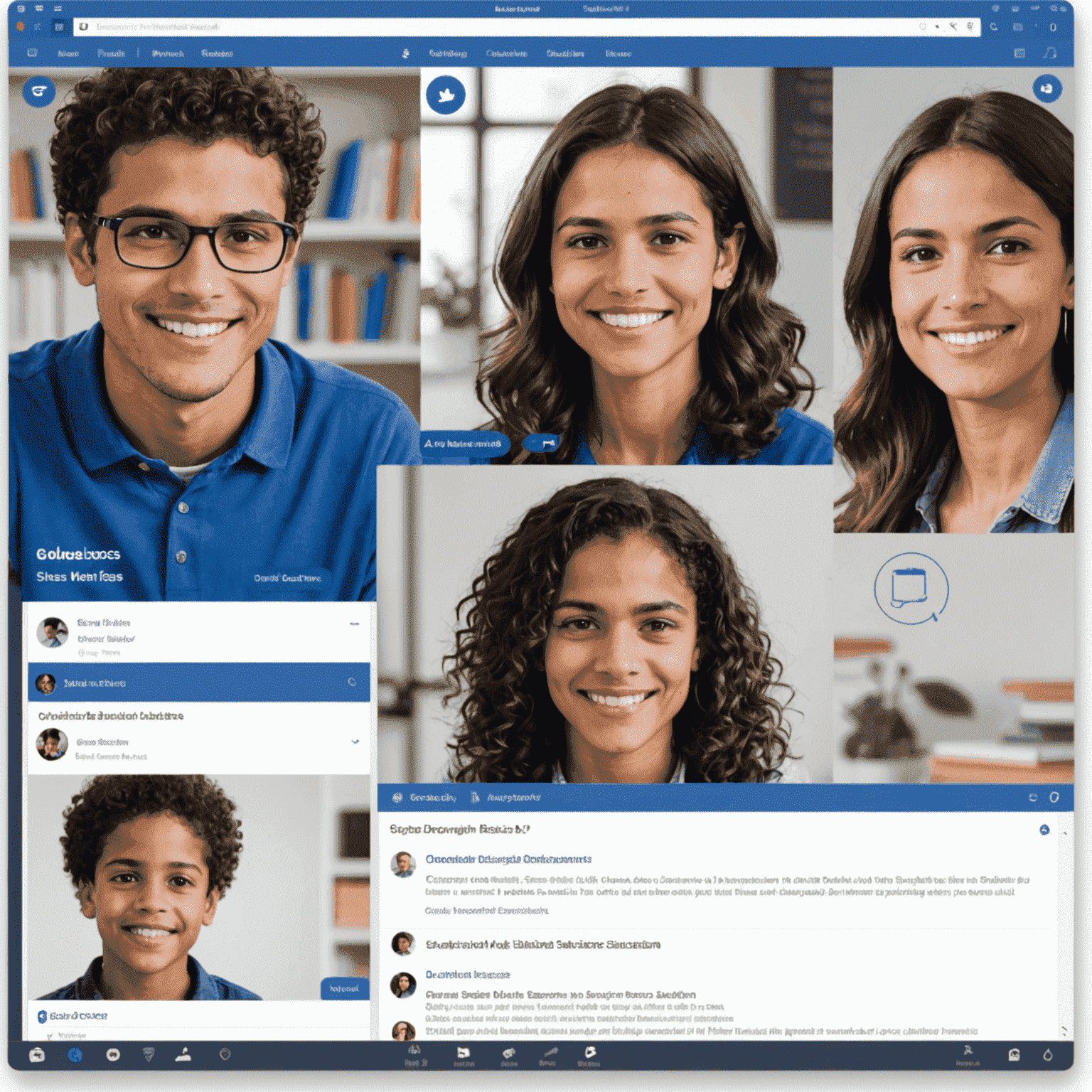 Interfaz de Edmodo mostrando una clase virtual con discusiones y recursos compartidos en español